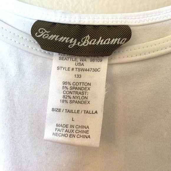 Tommy Bahama Striped Blue Orange Mini Tank Dress beach summer pool Large - Picture 5 of 6